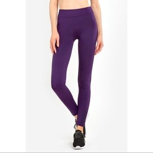 MOPAS Purple Seamless Fleece Leggings Free Size